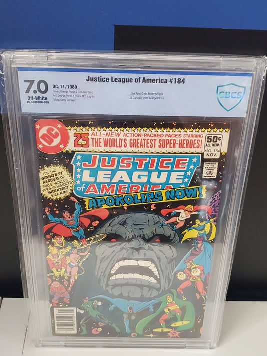 Justice League of America #184 - 7.0 CBCS - JSA, New Gods, Mister Miracle & Darkseid Cover and Appearance