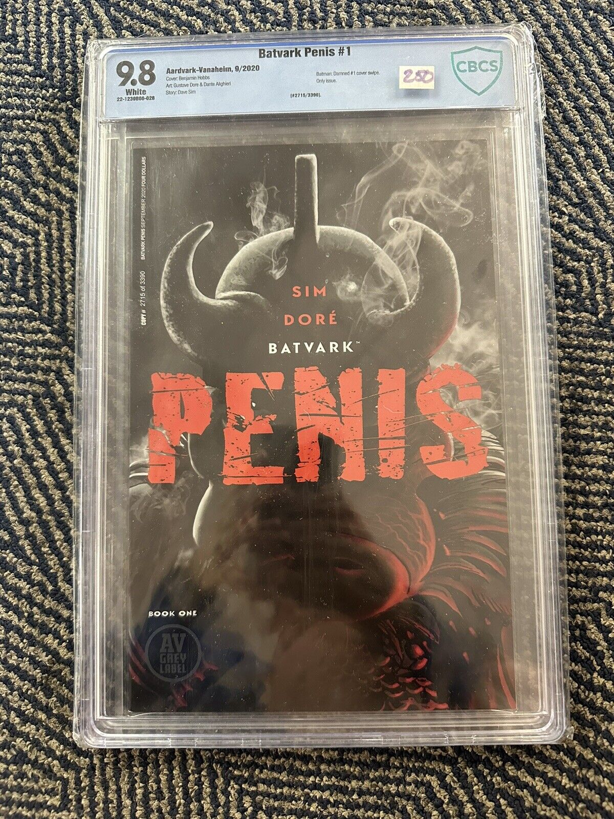 Batvark Penis #1 - 9.8 CBCS - Batman Damned #1 Homage