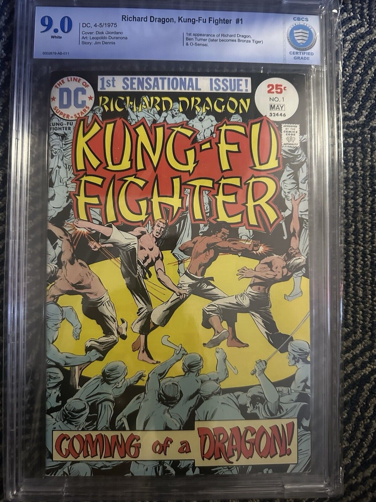 Richard Dragon Kung Fu Fighter #1 - 9.0 CBCS - 1st Appearance of Richard Dragon, Ben Turner & O-Sensei