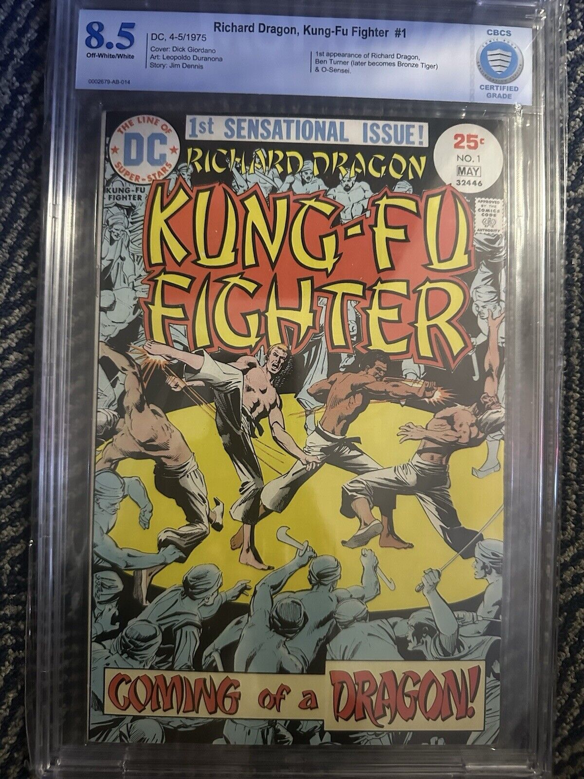 Richard Dragon Kung Fu Fighter #1 - 8.5 CBCS - 1st Appearance of Richard Dragon, Ben Turner & O-Sensei