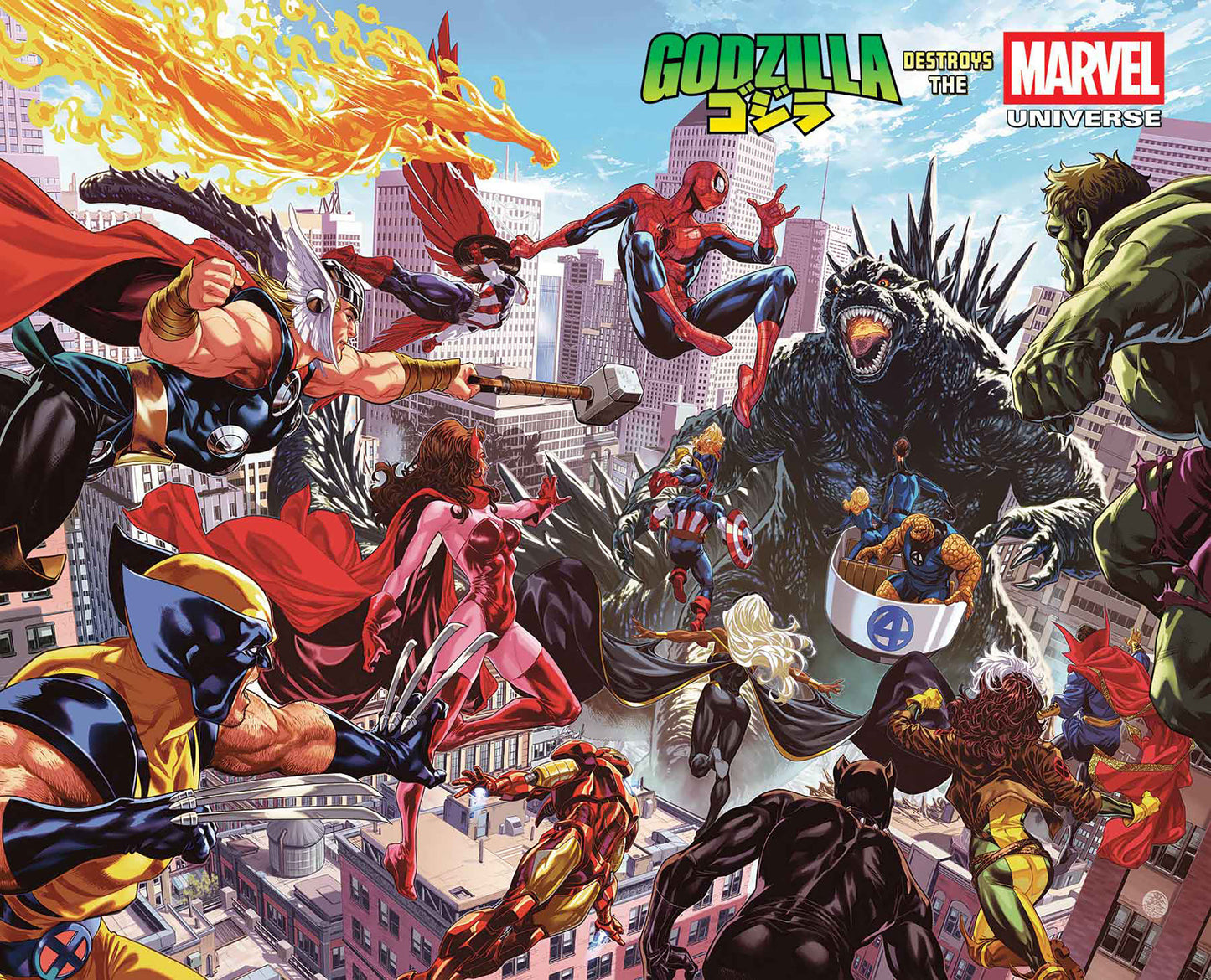 Godzila Destroys The Marvel Universe #1 Poster