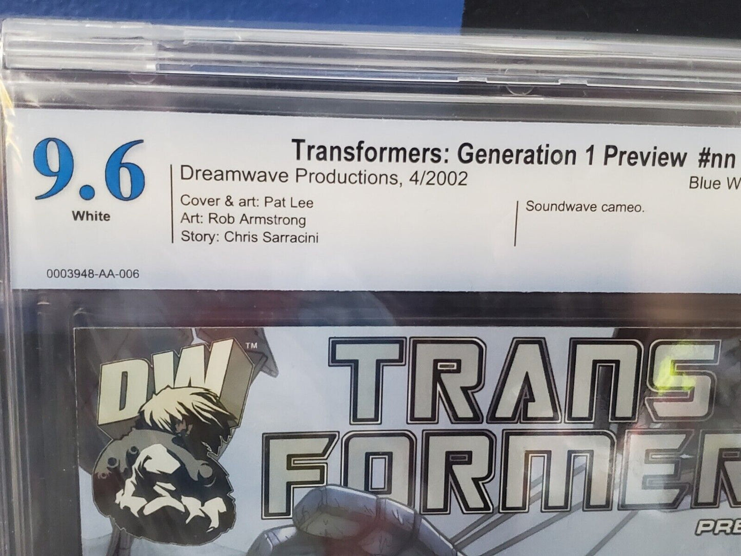 Transformers: Generation #1 Preview - 9.6 CBCS - Blue Winter Edition - Soundwave Cameo