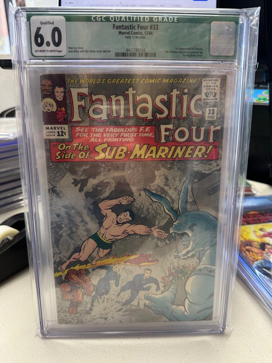 Fantastic Four #33 - 6.0 CGC (Qualified) - 1st Appearance of Attuma