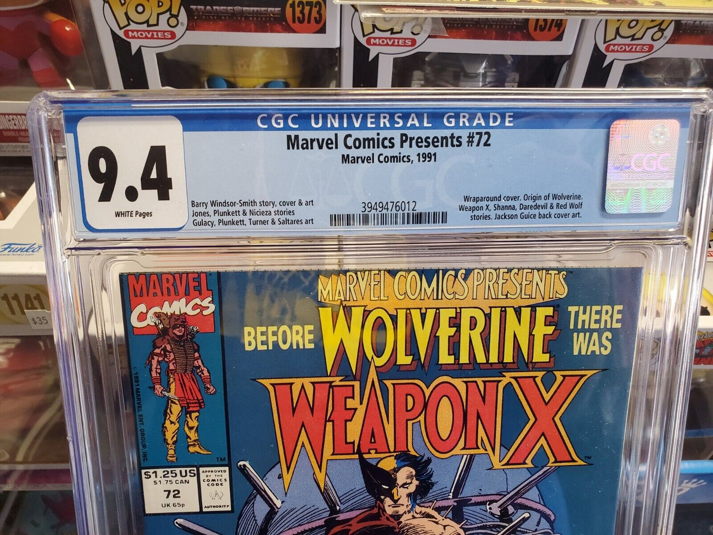 Marvel Comics Presents #72 - CGC 9.4 - Origin of Wolverine