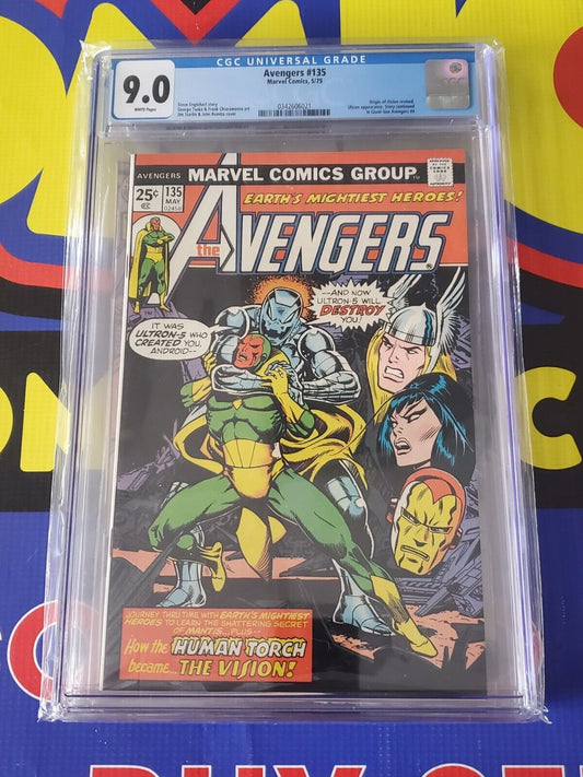 Avengers #135 - CGC 9.0 - Origin of Vision Retold - Ultron Appearance