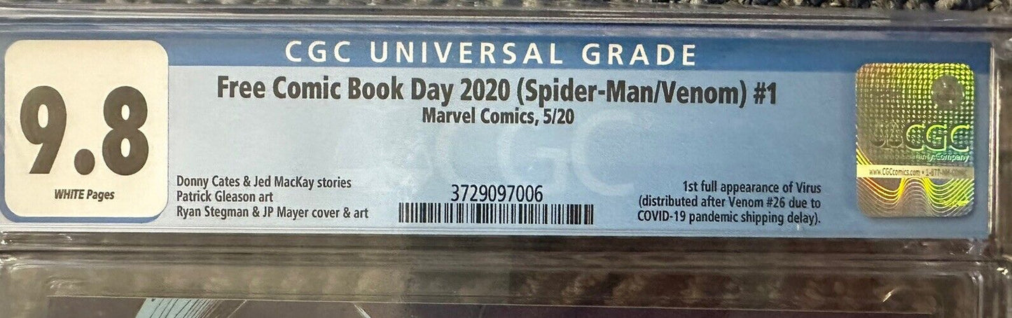 Free Comic Book Day 2020 - Spider-Man/Venom #1 - CGC 9.8 - 1st Full Appearance of Virus