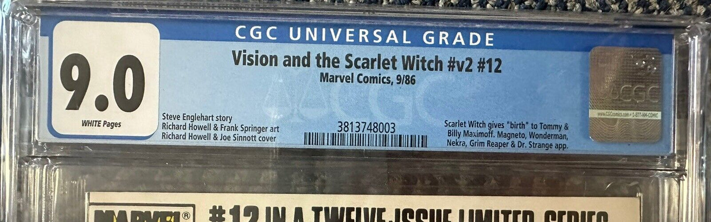 Vision and the Scarlet Witch (Volume 2) #12 - CGC 9.0 - 1st Wiccan & Speed - Birth of Tommy and Billy Maximoff